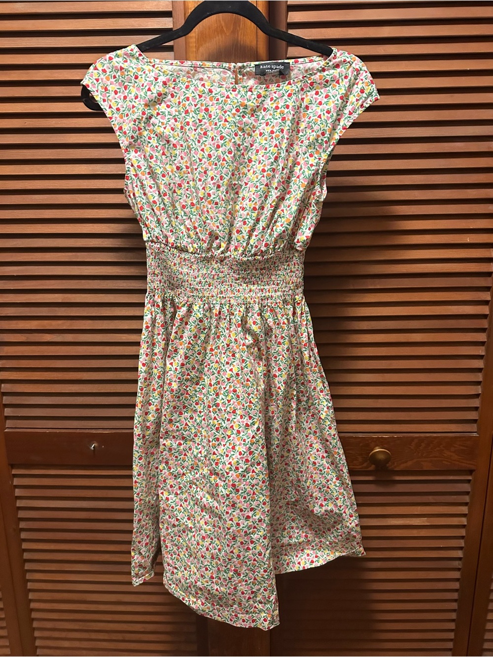 Kate Spade New York Floral Smocked Waist Dress – Size Medium 🌸🍋 - Picture 2 of 5